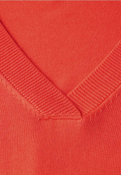 Cecil cotton blend v Neck ~Knit in Juicy Orange 303173 Orange
