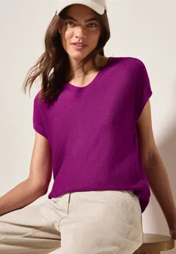 Cecil Cap sleeve summer Knit in Anemone pink 03238