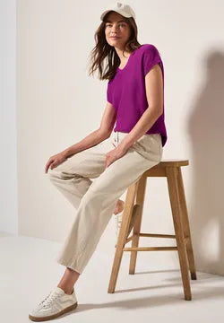 Cecil Cap sleeve summer Knit in Anemone pink 03238