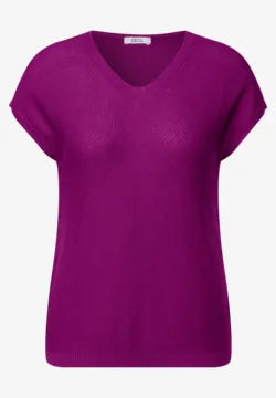 Cecil Cap sleeve summer Knit in Anemone pink 03238