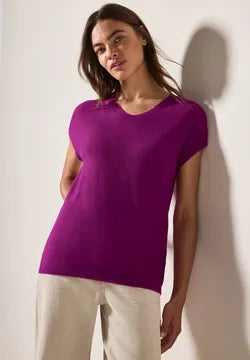 Cecil Cap sleeve summer Knit in Anemone pink 03238