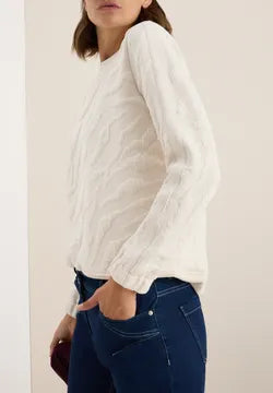 Cecil textured round neck sweatshirt 303475