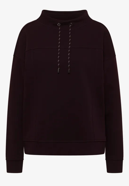 Cecil Funnelneck Sweatshirt in Eggplant red  303586