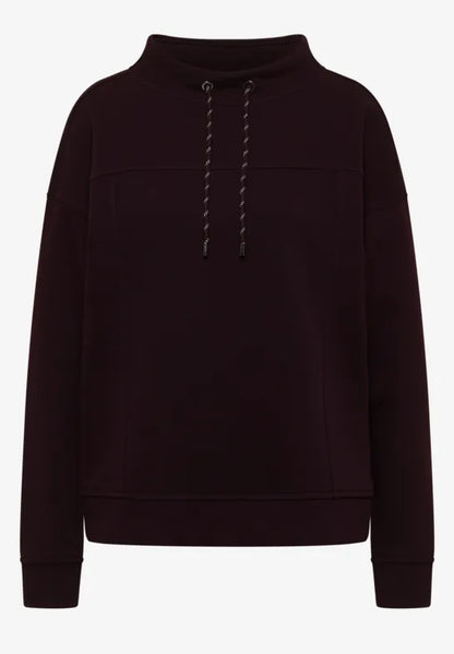 Cecil Funnelneck Sweatshirt in Eggplant red  303586