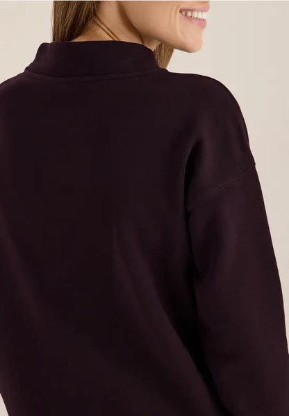 Cecil Funnelneck Sweatshirt in Eggplant red  303586