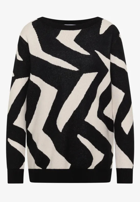 Cecil Cotton blend Monochrome print jumper 303631