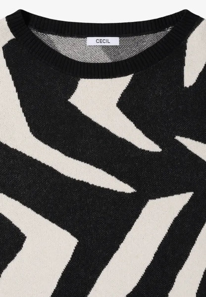 Cecil Cotton blend Monochrome print jumper 303631