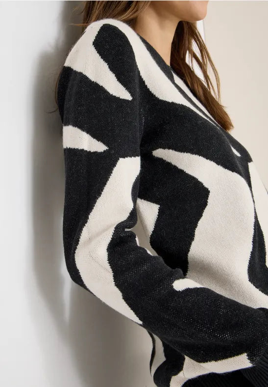 Cecil Cotton blend Monochrome print jumper 303631