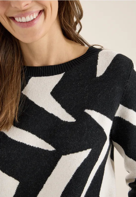 Cecil Cotton blend Monochrome print jumper 303631