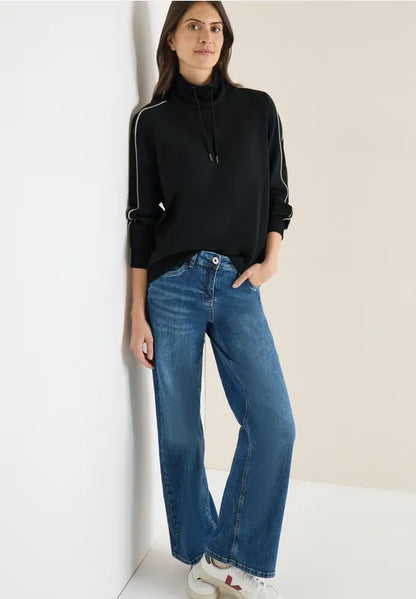 Cecil Modal Sporty sdweatshirt with contrast piping 303638