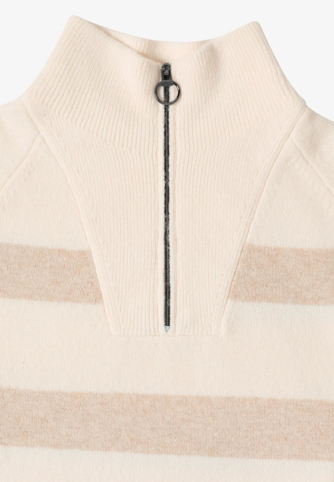 Cecil 1/4 Zip stripe knit in Navy or Beige  303753