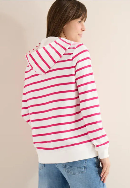 Cecil Life In Paris Stripe Hoody in Pink Or Navy 303809