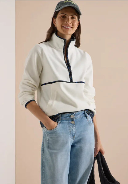 Cecil Fleece pullover with leopard print details 303985