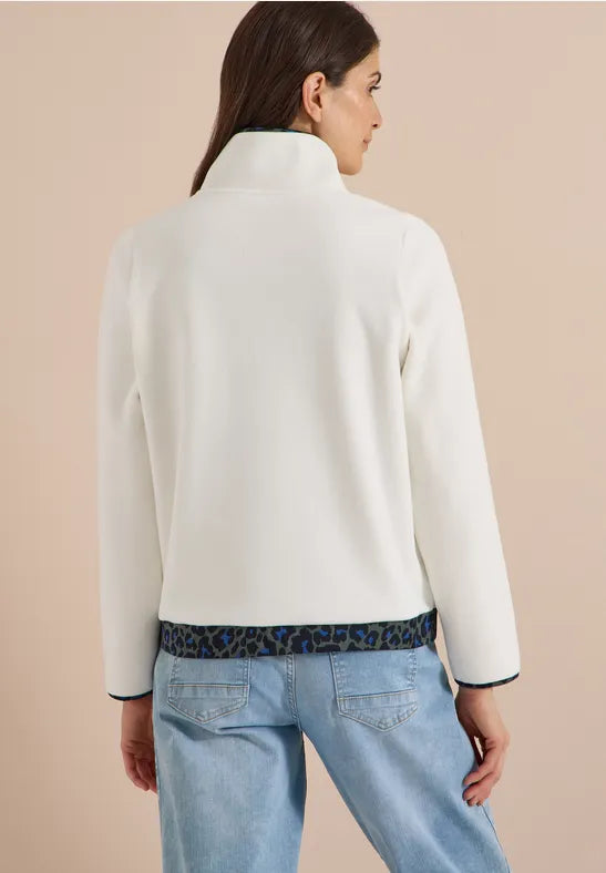 Cecil Fleece pullover with leopard print details 303985
