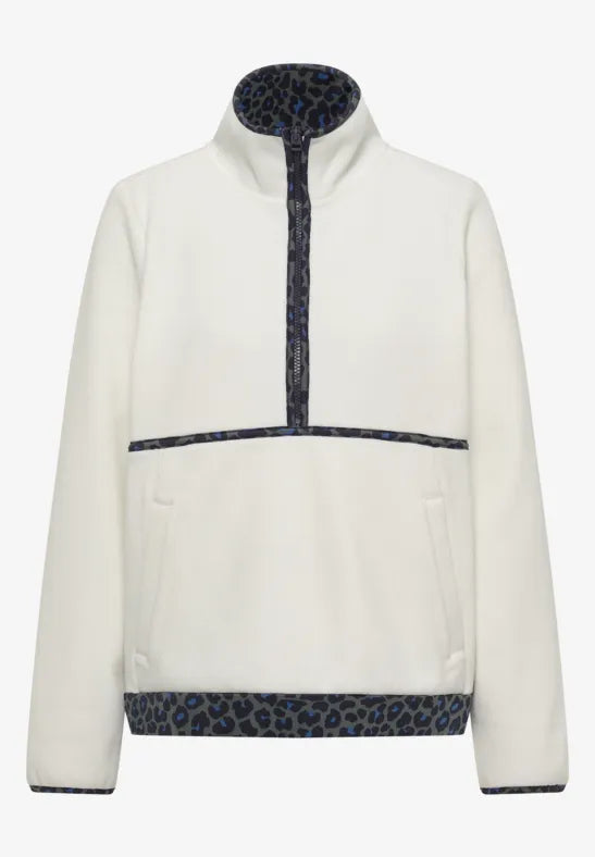Cecil Fleece pullover with leopard print details 303985