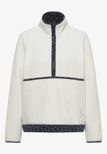 Cecil Fleece pullover with leopard print details 303985