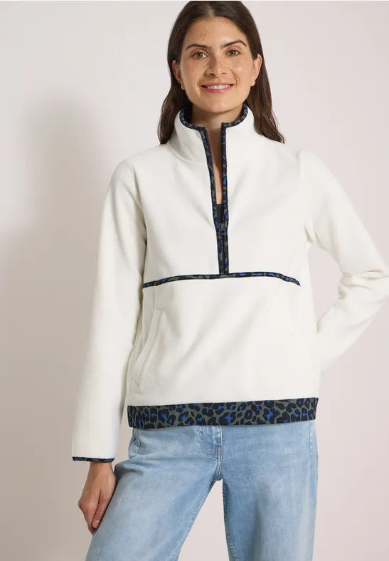 Cecil Fleece pullover with leopard print details 303985