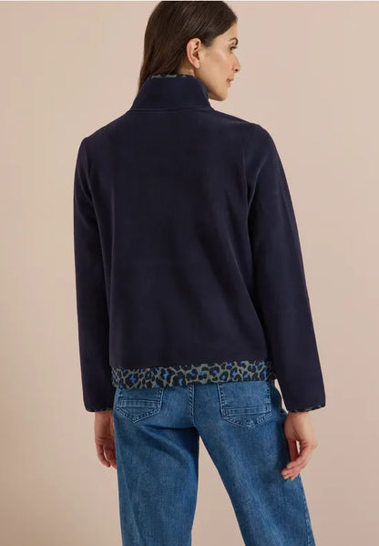 Cecil Fleece pullover with leopard print details 303985