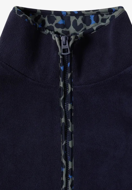 Cecil Fleece pullover with leopard print details 303985