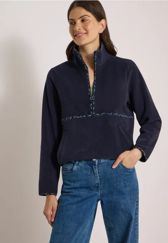Cecil Fleece pullover with leopard print details 303985