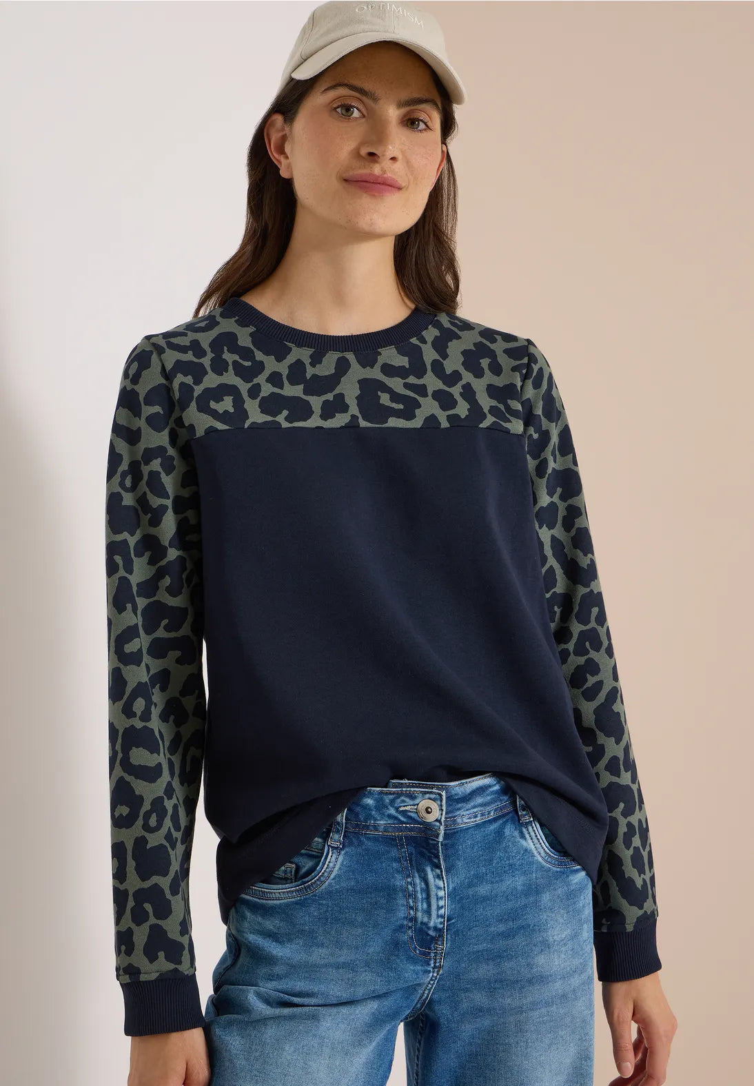 Cecil Colorblock sweatshirt with leopard details 303986