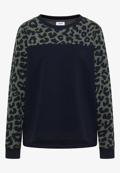 Cecil Colorblock sweatshirt with leopard details 303986