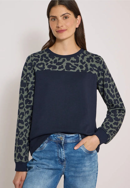 Cecil Colorblock sweatshirt with leopard details 303986