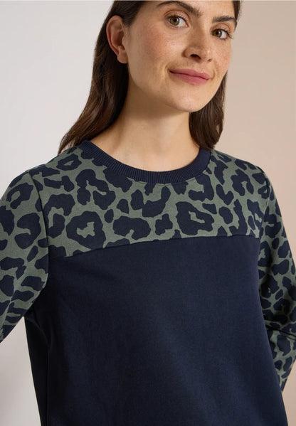 Cecil Colorblock sweatshirt with leopard details 303986