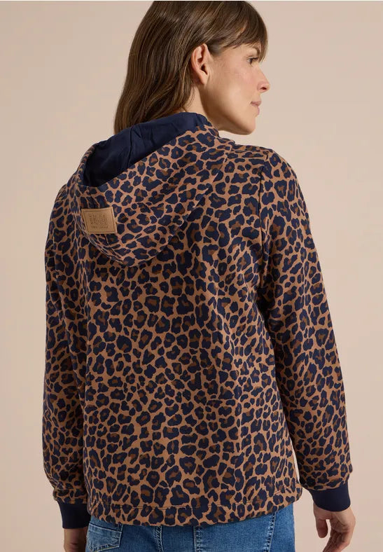 Cecil Leopard Print Sweatshirt with hood 303987