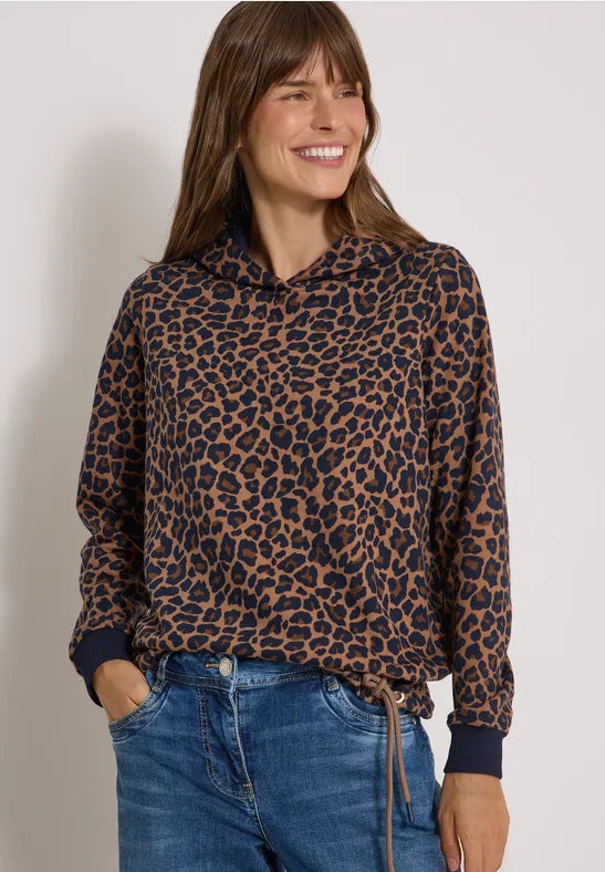 Cecil Leopard Print Sweatshirt with hood 303987