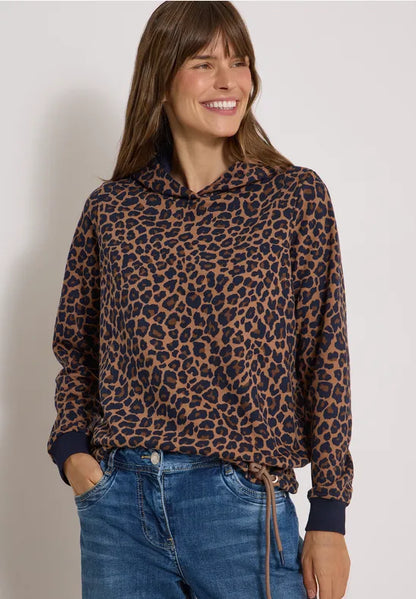 Cecil Leopard Print Sweatshirt with hood 303987