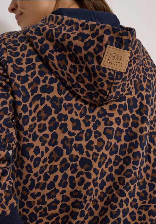 Cecil Leopard Print Sweatshirt with hood 303987