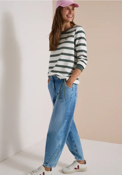 Cecil Round neck sweatshirt with drawstring waist 303988