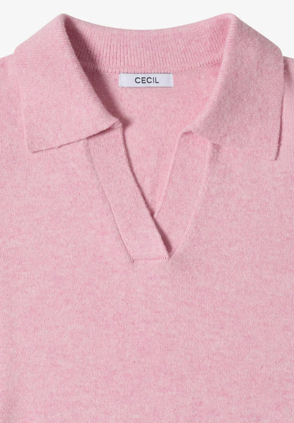 Cecil Cotton blend Long Sleeve Jumper with collar 304069