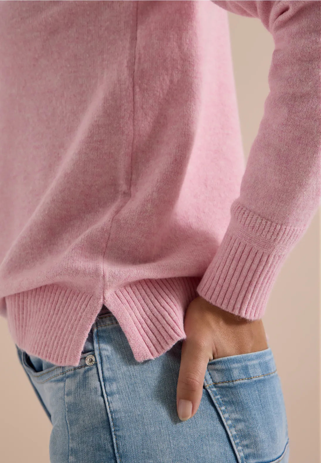 Cecil Cotton blend Long Sleeve Jumper with collar 304069