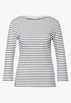 Cecil pure Cotton Stripe T Shirt Navy and White 319900