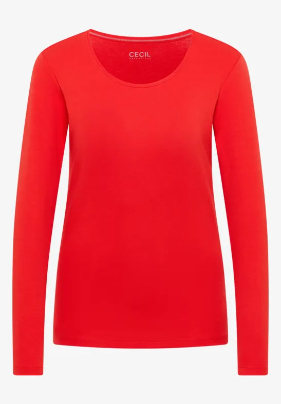 Cecil Cotton Long Sleeve Round Neck T Shirt 319916