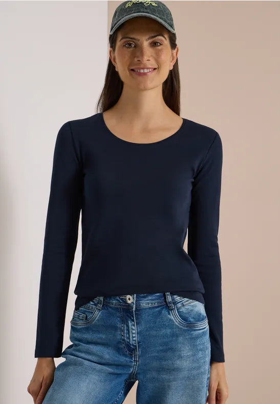 Cecil Pure cotton Long Sleeve T Shirt 319928