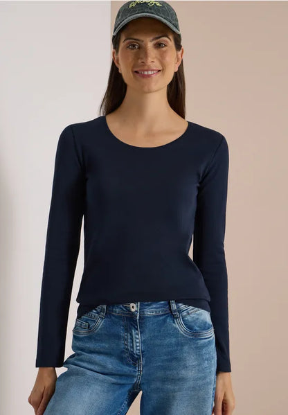 Cecil Pure cotton Long Sleeve T Shirt 319928