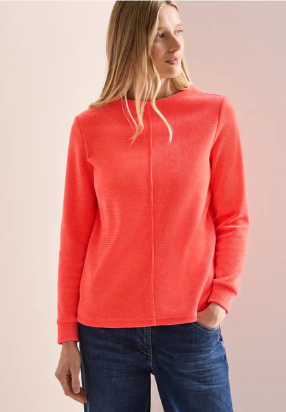 Cecil Supersoft Corduroy Sweatshirt in Juicy Orange 322613