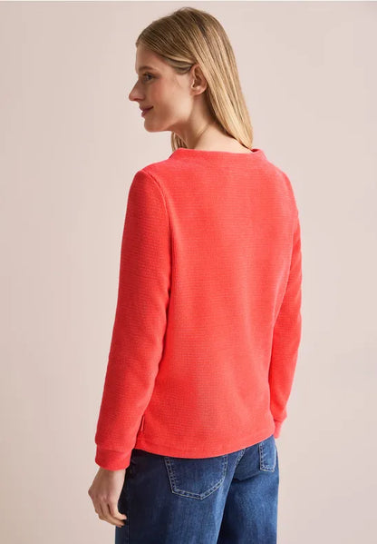 Cecil Supersoft Corduroy Sweatshirt in Juicy Orange 322613