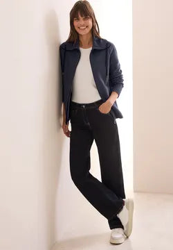 Cecil Full zip Cotton Mix sweat jacket in navy 322625