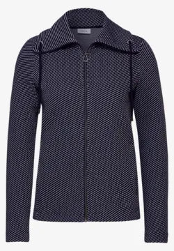 Cecil Full zip Cotton Mix sweat jacket in navy 322625