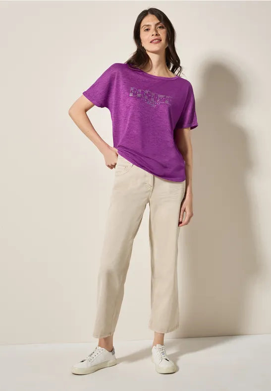 Cecil Fuschia top with foil print 322684