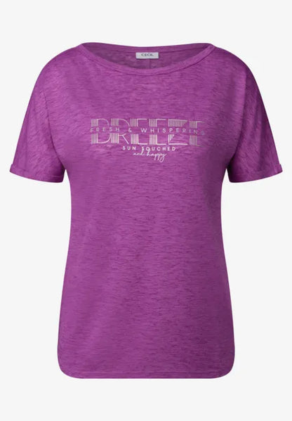 Cecil Fuschia top with foil print 322684