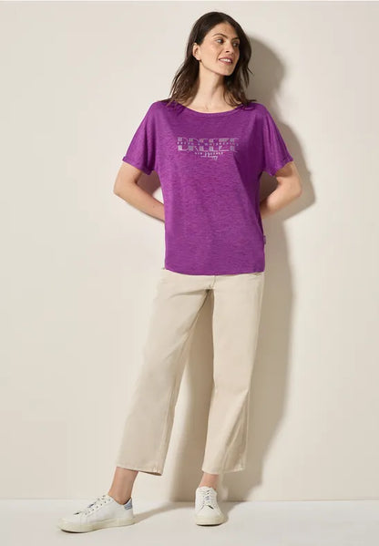 Cecil Fuschia top with foil print 322684