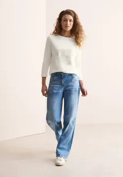 Cecil cotton top with Shimmer in neutral tones 322764