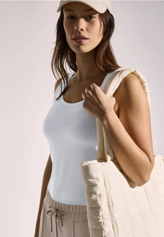 Cecil Pure cotton Tank Top in White Or Navy 322820