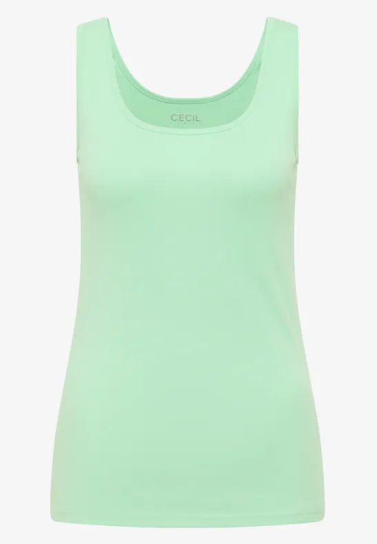 Cecil Pure cotton Vest top in Juicy Lime 322820 26