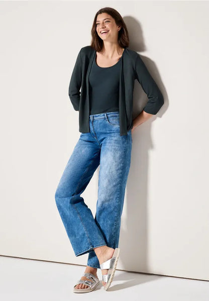 Cecil Short open cardigan in Khaki or NAvy 323110